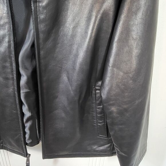 Dockers Men's Black Leather Jacket - Picture 8 of 13